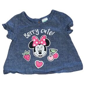 Disney Baby Minnie Mouse Berry Cute T-Shirt Toddler Girls 0-3 Months Blue